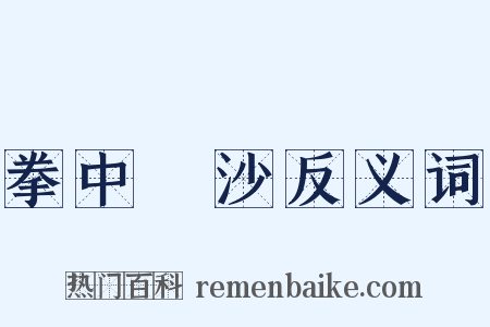 拳中掿沙反义词是什么意思的图片